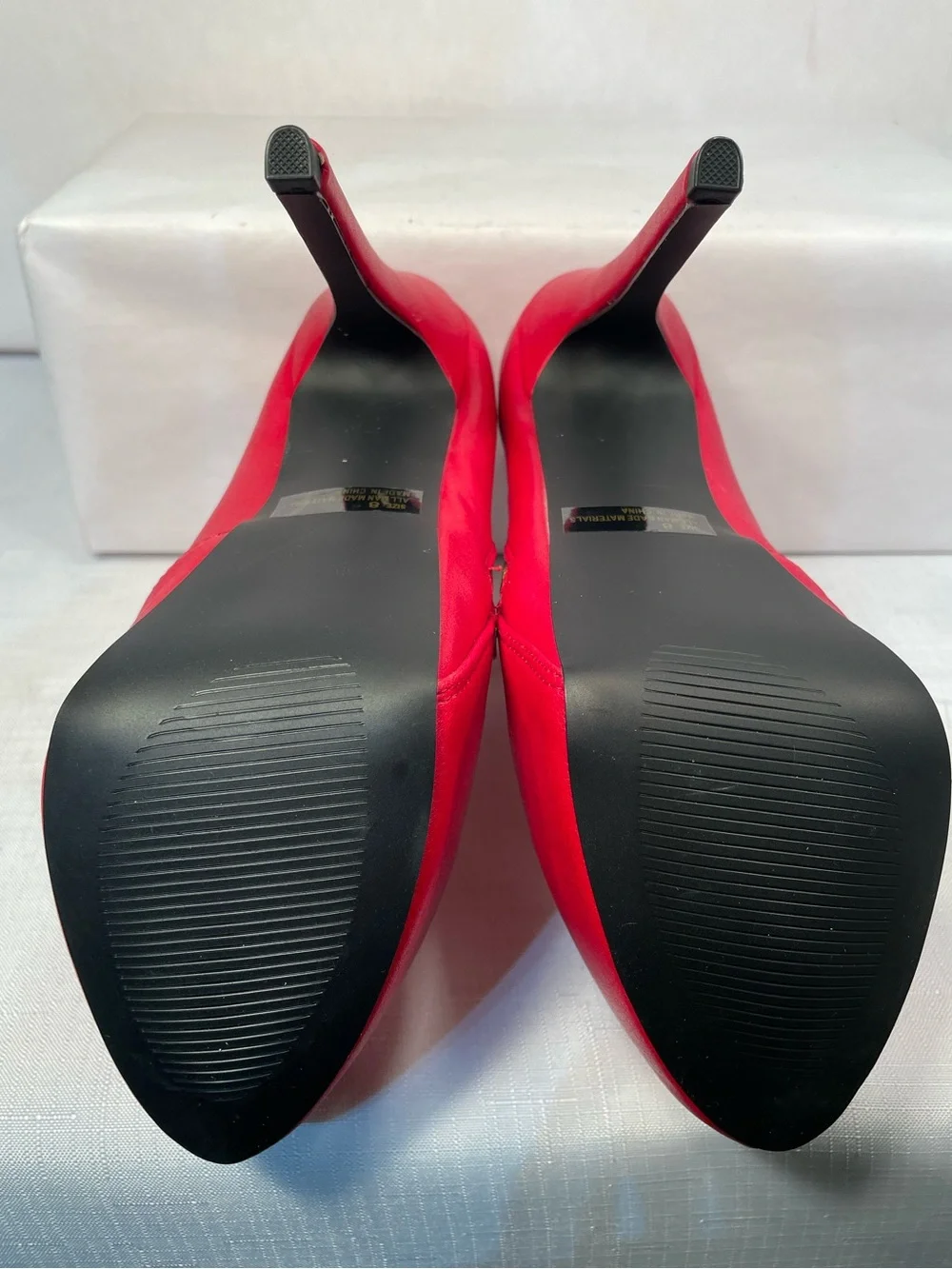 Qupid Red Platform Ankle Bootie